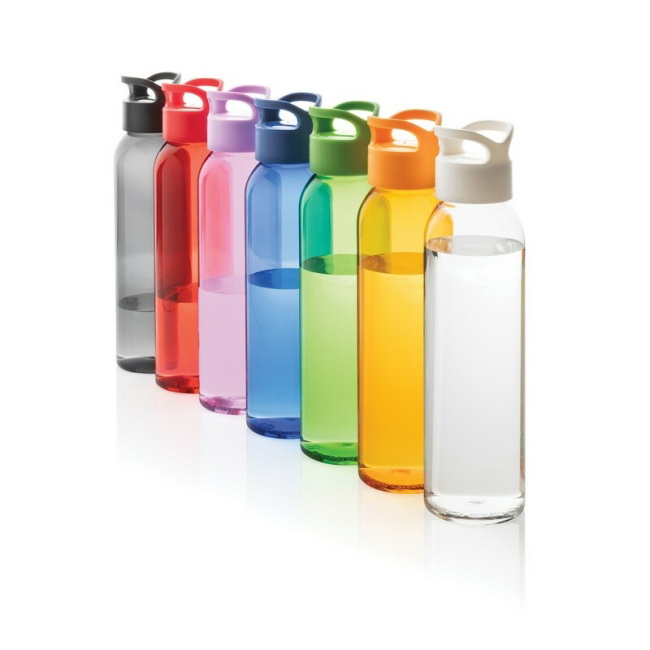 Czerwona butelka RPET 650 ml z miejscem na logo