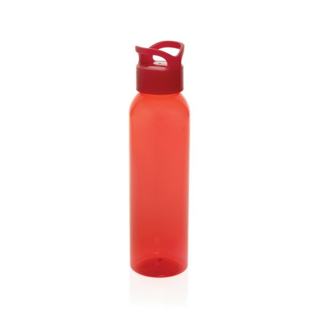 Czerwona butelka RPET 650 ml z miejscem na logo