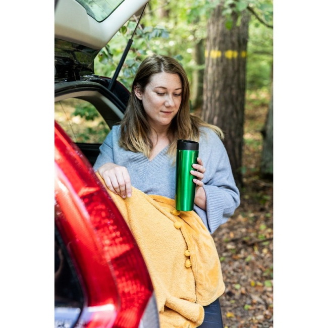 Czerwony kubek termiczny Elizabeth 500 ml, stal/miedź