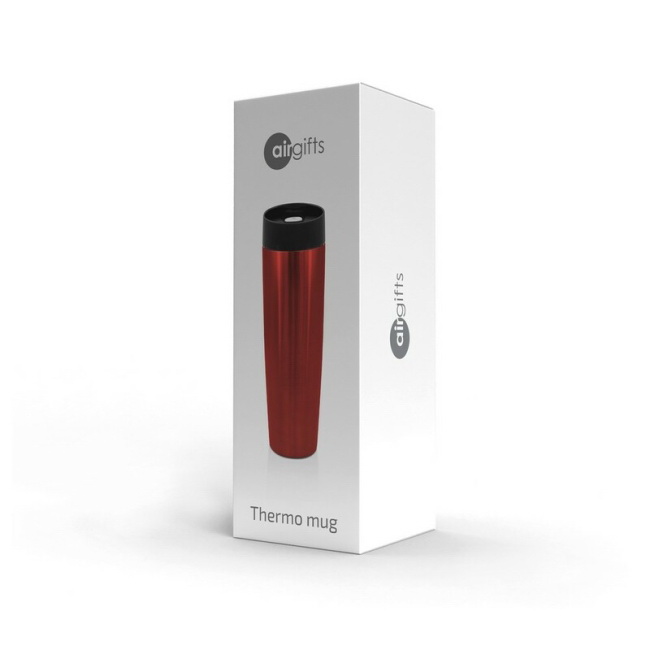 Czerwony kubek termiczny Elizabeth 500 ml, stal/miedź