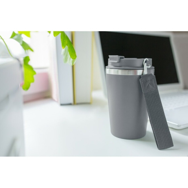 Grafitowy kubek termiczny 350 ml z recyklingu, do logo