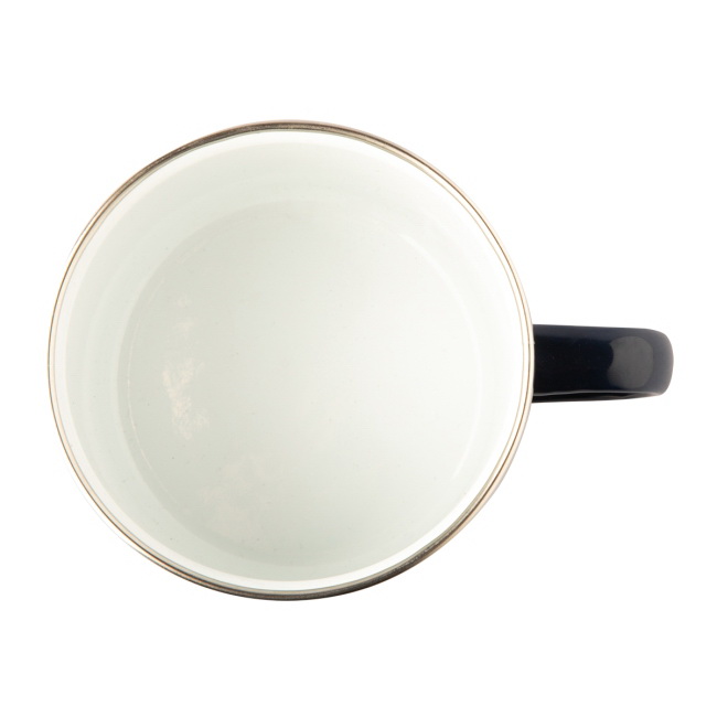 Granatowy kubek emaliowany 500 ml z logo