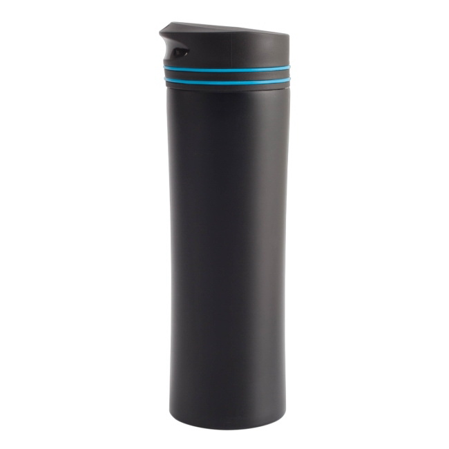 Jasnoniebieski kubek termiczny Lahti 450 ml, stal 18/8