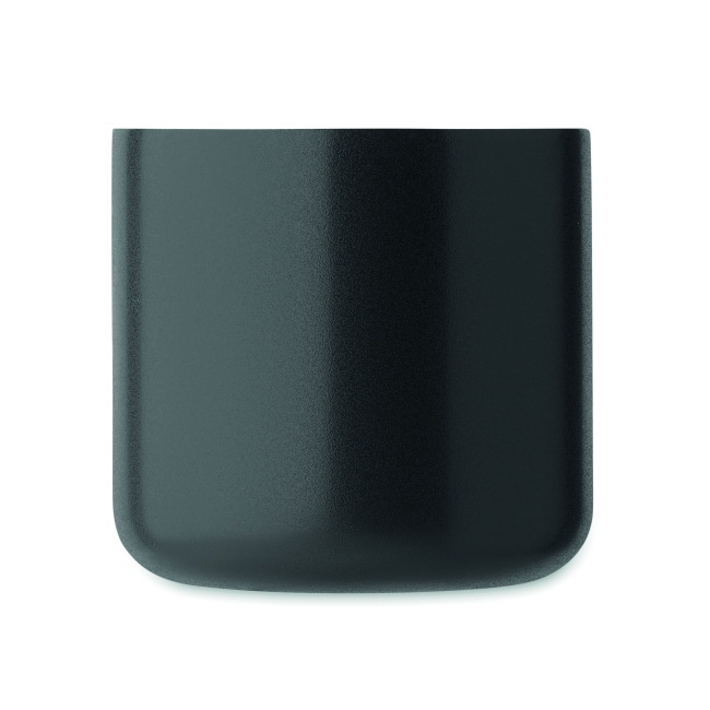 Kubek Acero 350 ml czarny z drewnianym uchwytem