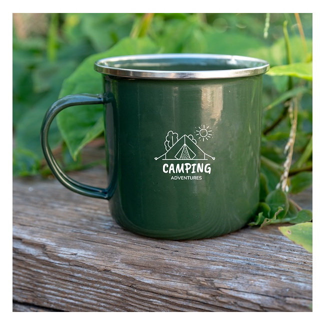 Kubek emaliowany stal węglowa 500 ml zielony