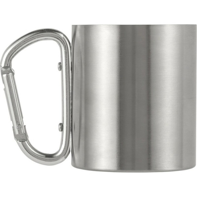 Kubek metalowy 185 ml z karabińczykiem – srebrny