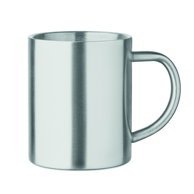 Kubek metalowy srebrny mat 260 ml z grawerem logo