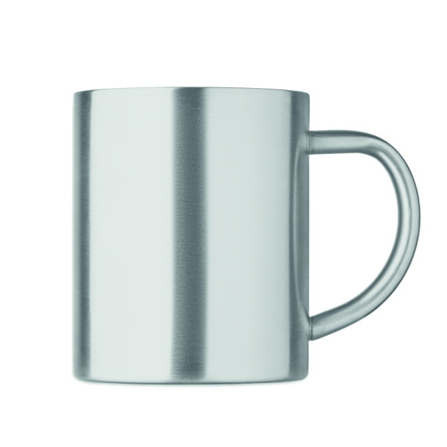 Kubek metalowy srebrny mat 260 ml z grawerem logo