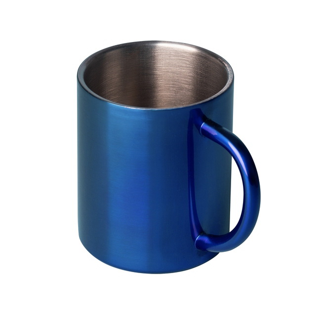 Kubek stalowy 240 ml niebieski z podwójną ścianką