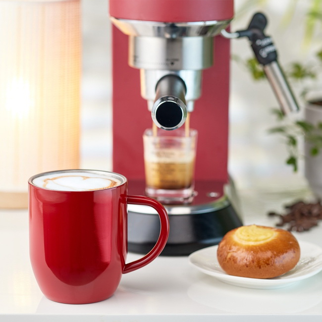 Kubek stalowy 350 ml czerwony z logo firmy