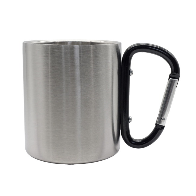 Kubek stalowy Denali 220 ml czarny z karabińczykiem