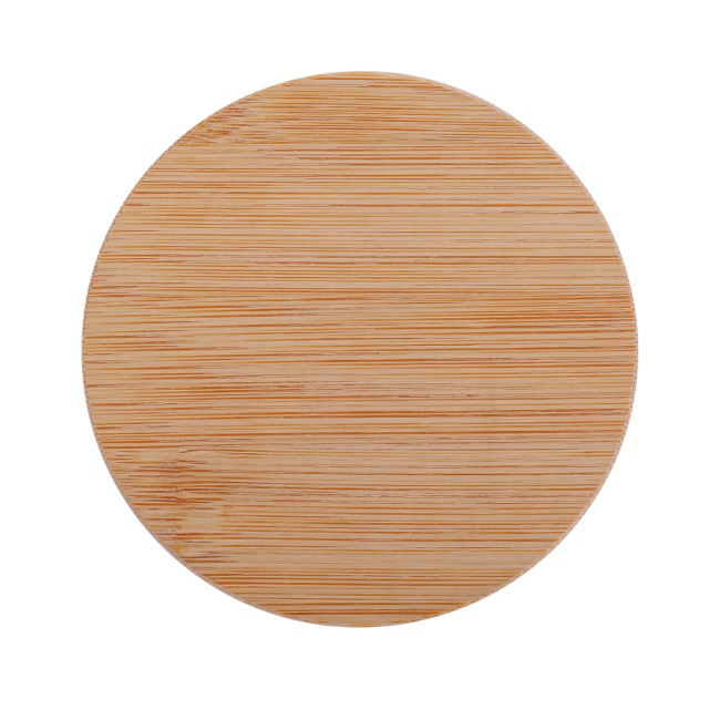 Kubek stalowy Maloy 350 ml srebrny, bambusowa pokrywka