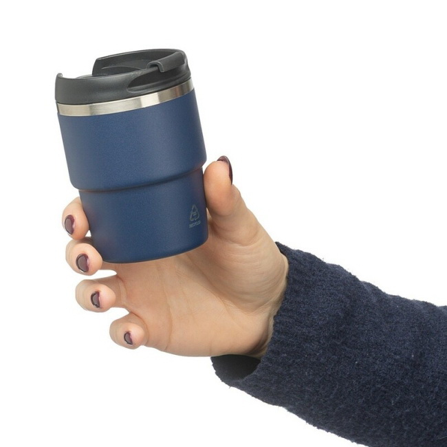 Kubek termiczny 175 ml granatowy, stal z recyklingu