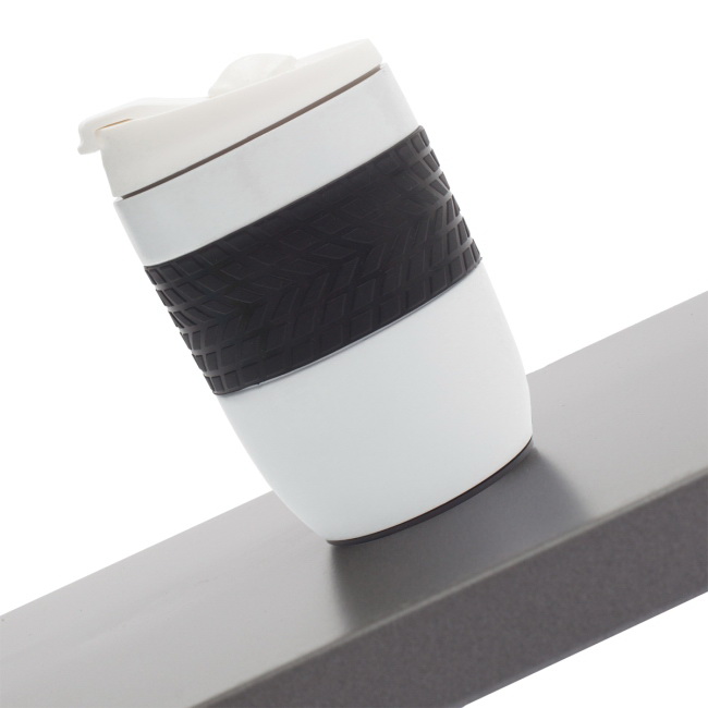 Kubek termiczny 200 ml, biały, stal 18/8 z przyssawką