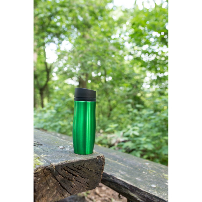 Kubek termiczny 375 ml granatowy z rączką, stal