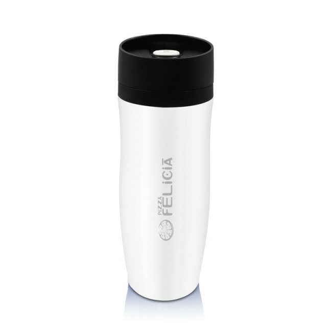 Kubek termiczny 375 ml z uchem, biały, stal nierdzewna