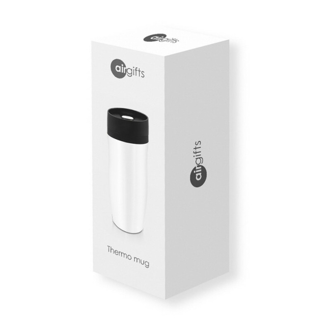 Kubek termiczny 375 ml z uchem, biały, stal nierdzewna