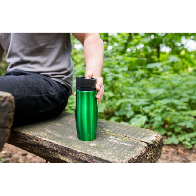 Kubek termiczny 375 ml z uchem, biały, stal nierdzewna