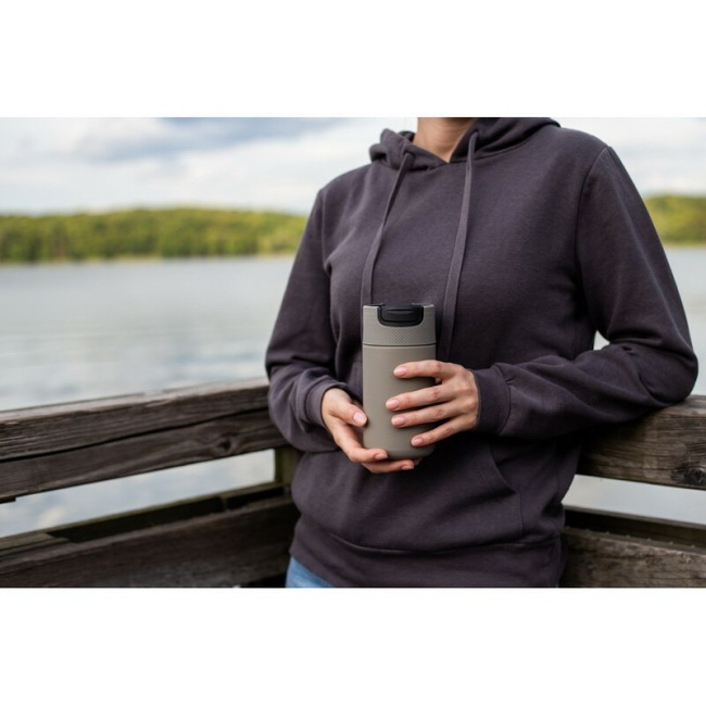 Kubek termiczny 400 ml Raylee z uchwytem – żółty