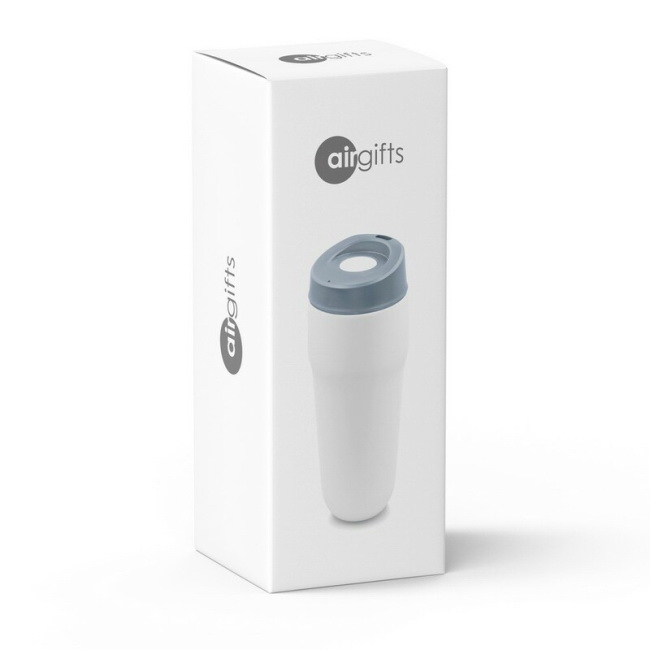 Kubek termiczny 400 ml, stal/ceramika, biały mat