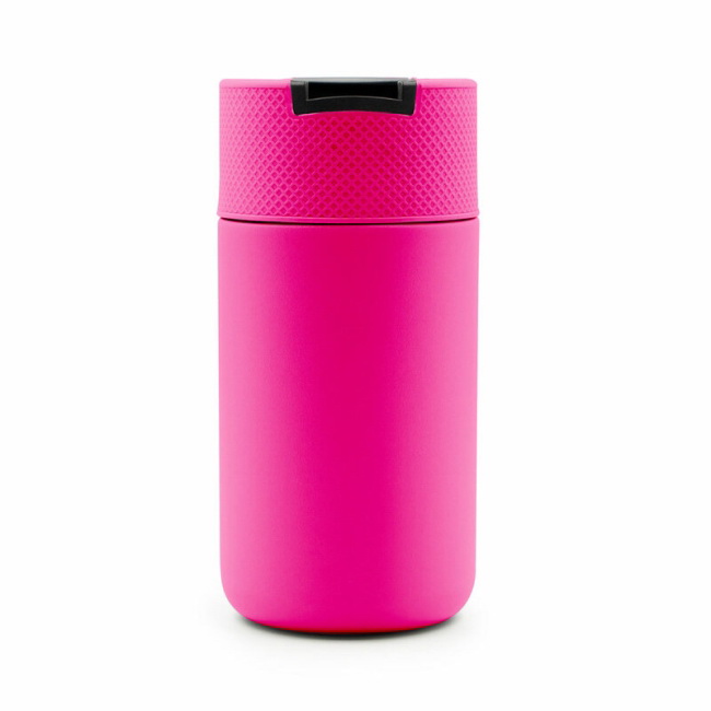 Kubek termiczny 400 ml z uchem, różowy, nierdzewny