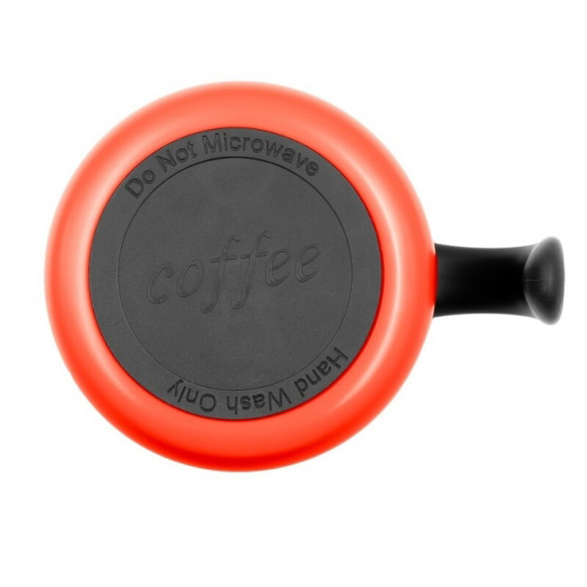 Kubek termiczny 400 ml z uchem, stal, czerwony, z logo