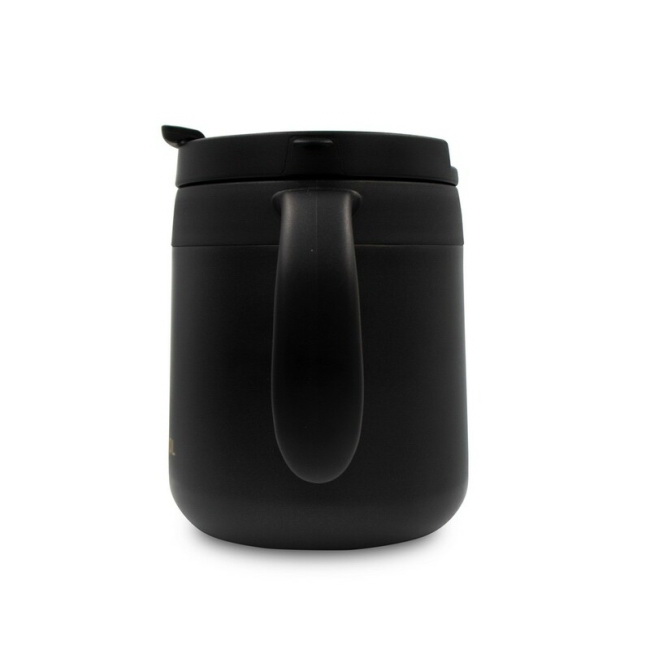 Kubek termiczny 400 ml z uchem, stal nierdz., czarny