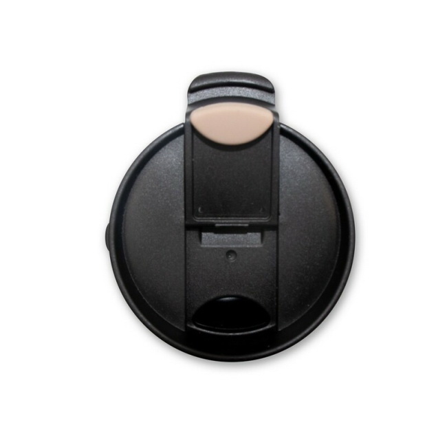 Kubek termiczny 400 ml z uchem, stal nierdz., czarny