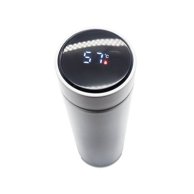 Kubek termiczny 420 ml z termometrem Falco – biały