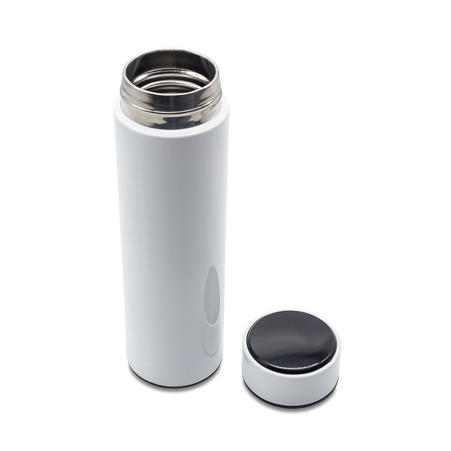 Kubek termiczny 420 ml z termometrem Falco – biały