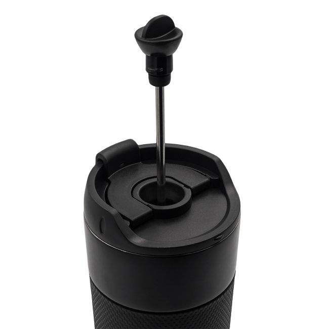 Kubek termiczny 450 ml z French Pressem – czarny