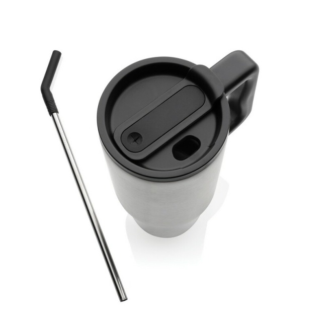 Kubek termiczny 900 ml srebrny, stal z recyklingu