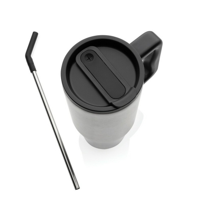 Kubek termiczny 900 ml srebrny, stal z recyklingu