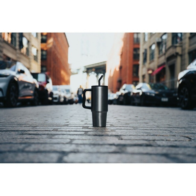 Kubek termiczny 900 ml srebrny, stal z recyklingu