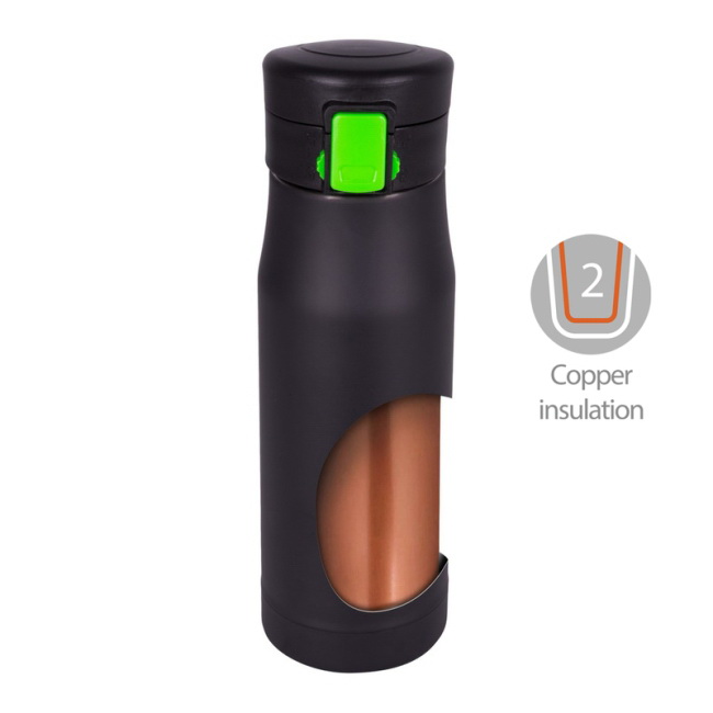 Kubek termiczny Angela 550 ml czerwony, nadruk 360°