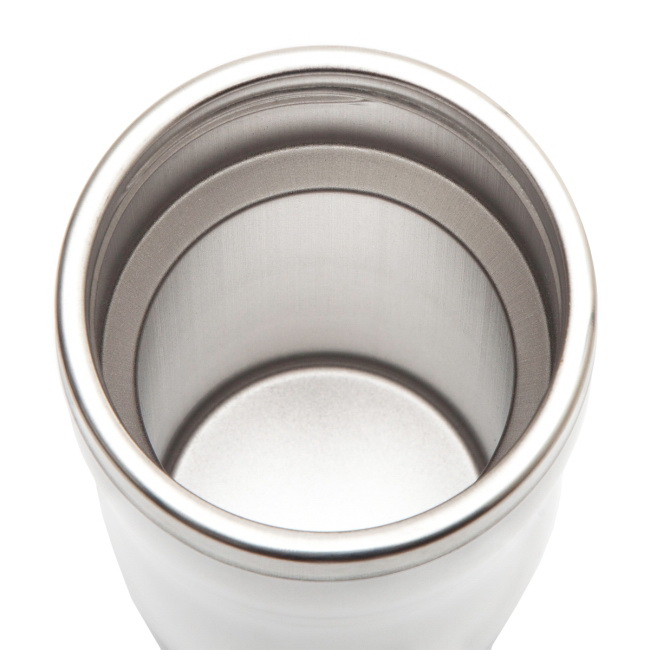 Kubek termiczny Askim 350 ml biało-niebieski flip-up