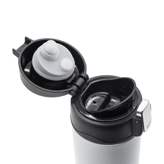 Kubek termiczny Bergen 340 ml biały, chowany ustnik