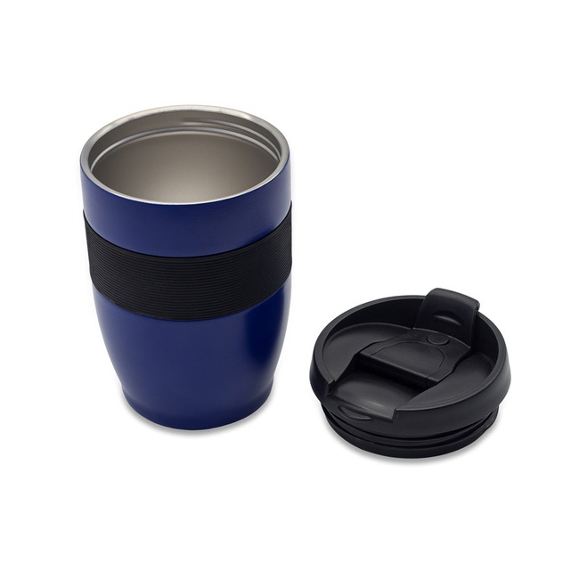 Kubek termiczny Carol 300 ml niebieski stal grawer