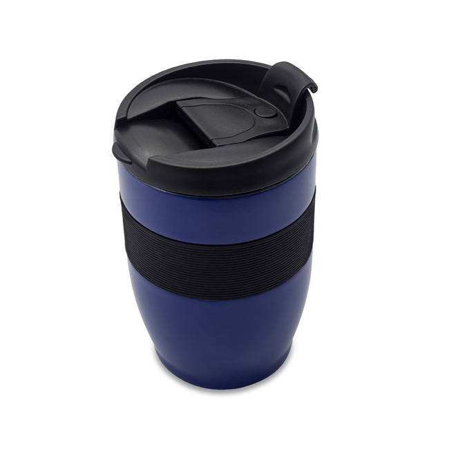 Kubek termiczny Carol 300 ml niebieski stal grawer