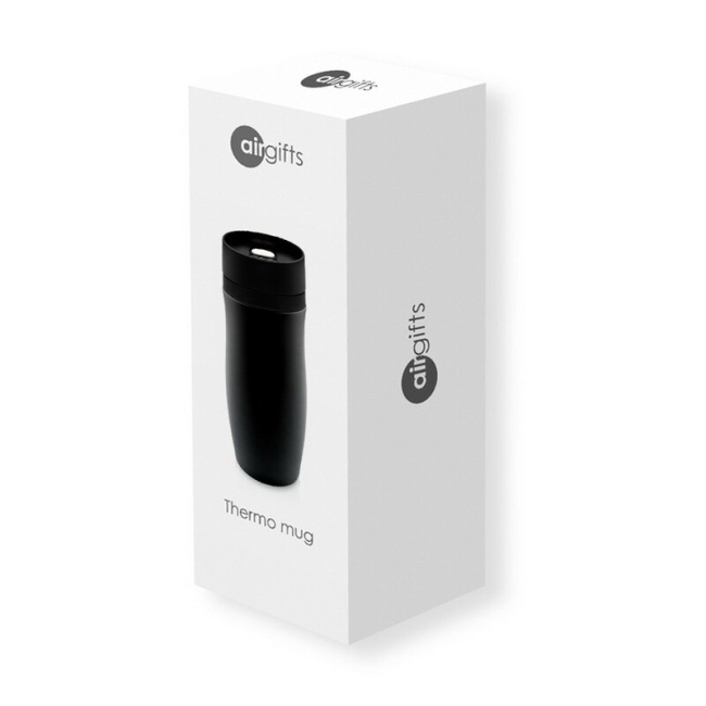 Kubek termiczny Mary 375 ml stal 18/8 czarny z uchem