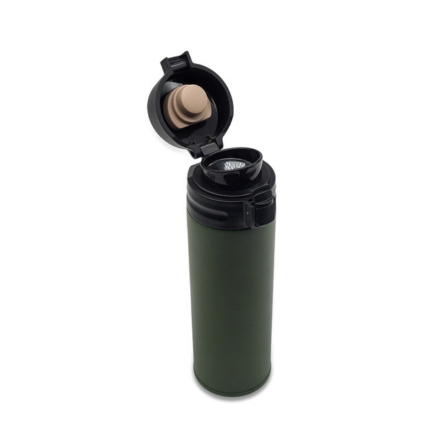 Kubek termiczny Olten 400 ml ciemnozielony, stal 18/8