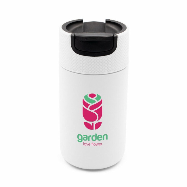 Kubek termiczny Raylee 400 ml biały, stal 18/8