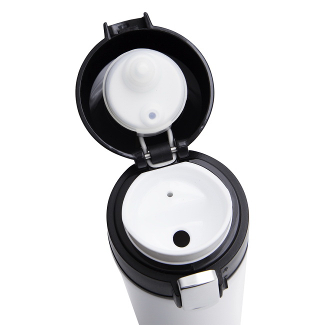 Kubek termiczny Secure 400 ml biały, stal nierdzewna