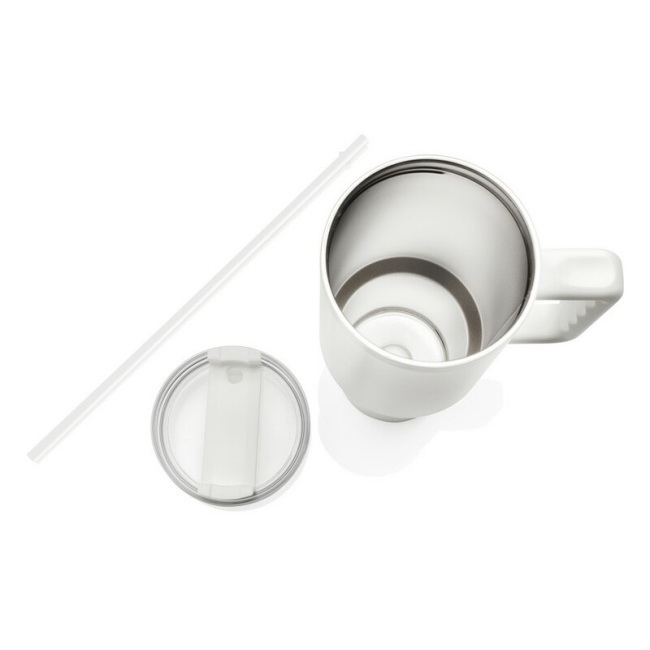 Kubek termiczny Stadley 1200 ml, biały z uchem