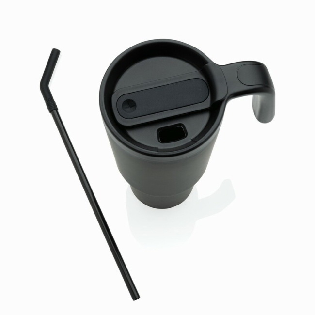 Kubek termiczny stal nierdzewna 900 ml z uchem, czarny