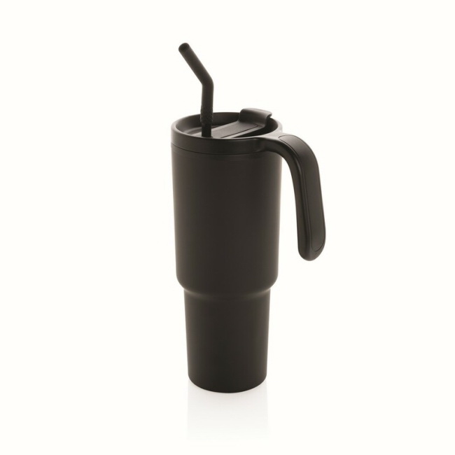 Kubek termiczny stal nierdzewna 900 ml z uchem, czarny