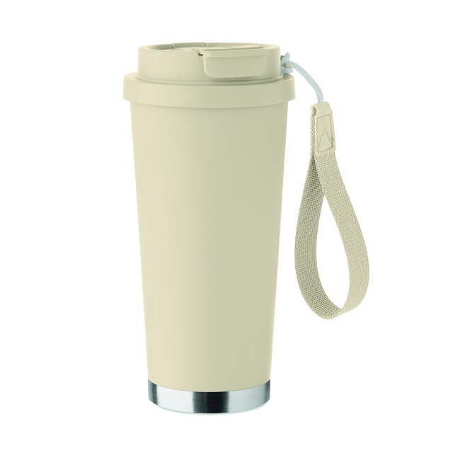 Kubek termiczny Topaz Large 500 ml beżowy z uchwytem