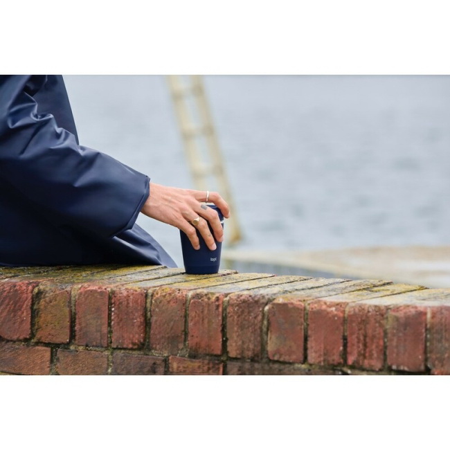 Kubek termiczny Topl 235 ml, z recyklingu, granatowy