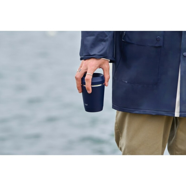 Kubek termiczny Topl 235 ml, z recyklingu, granatowy