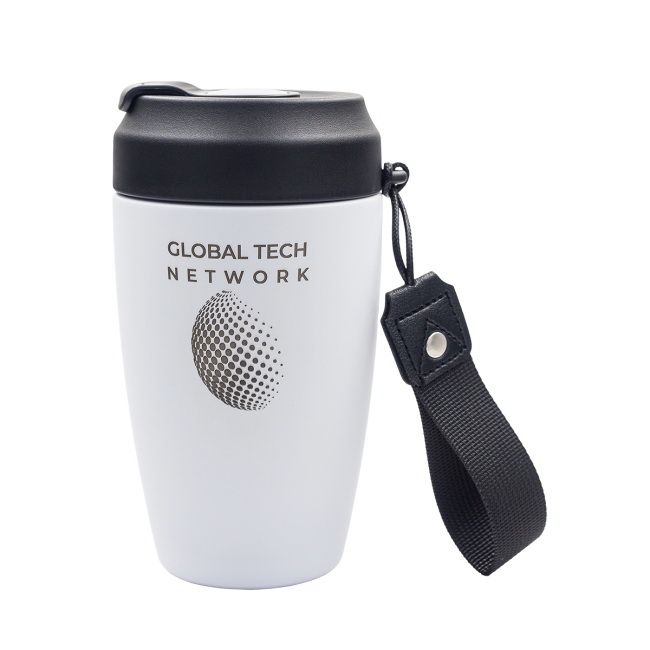 Kubek termiczny Viko 380 ml biały, stal 18/8, grawer